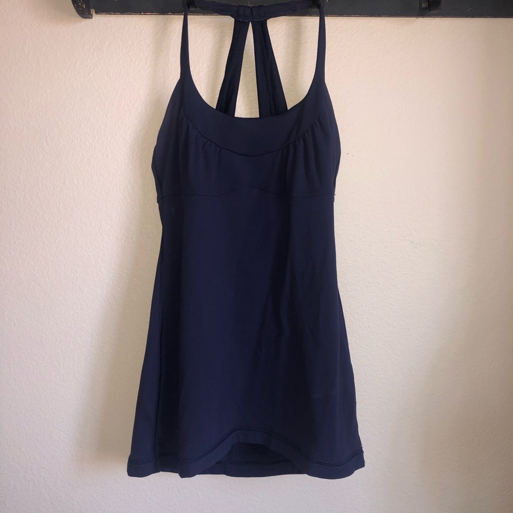 LuluLemon V Back Top with built-in, adjustable bra